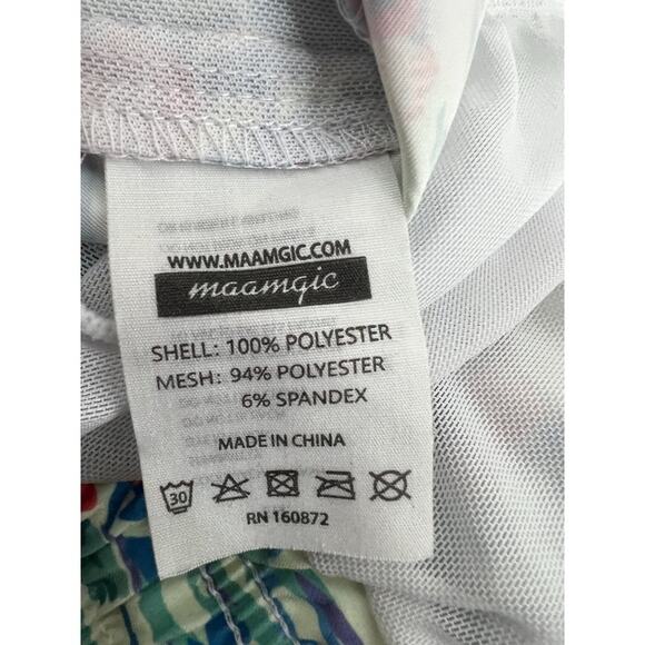 Maamgic Swim Short Men Size XSmall Trunks Mesh Lining Floral Pattern Print Beach - Picture 3 of 4